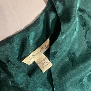 Green Satin Floral Dress